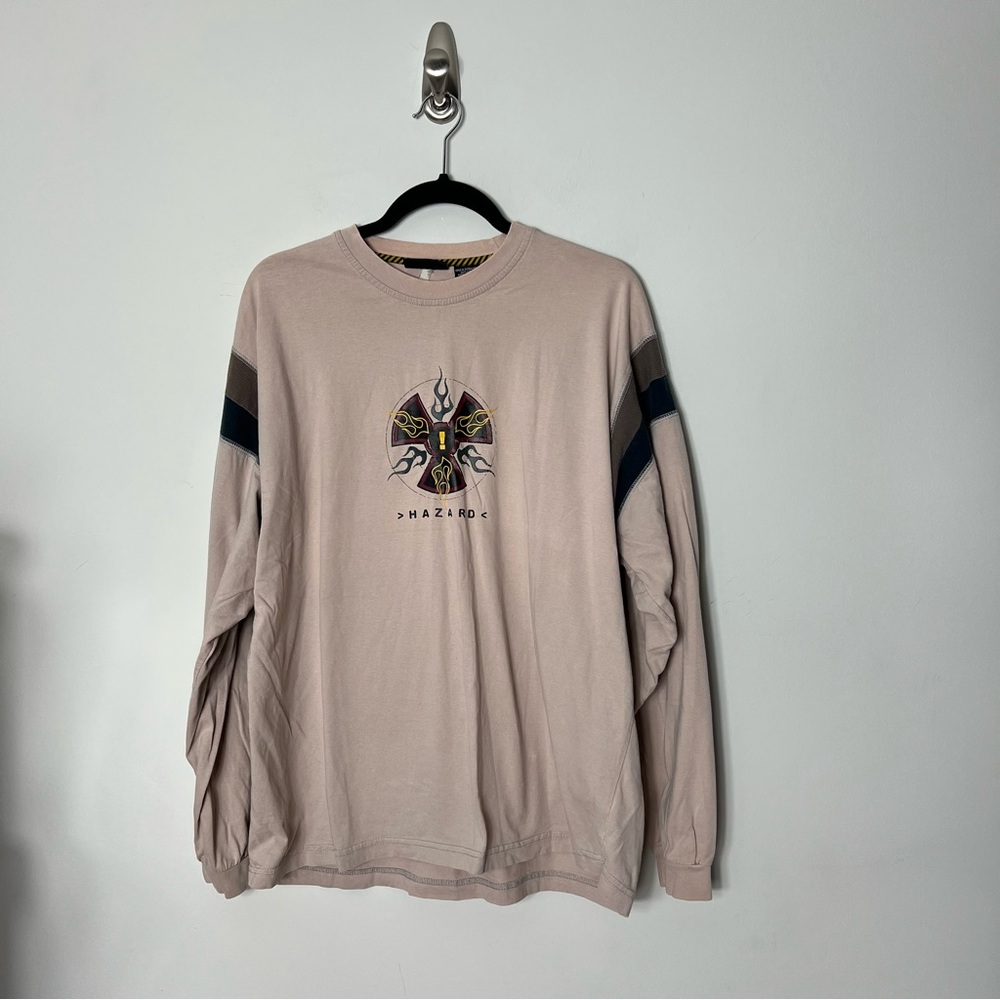 Vintage Y2K No Boundaries Hazard Long Sleeve Grunge Cotton Mens Size XL 543